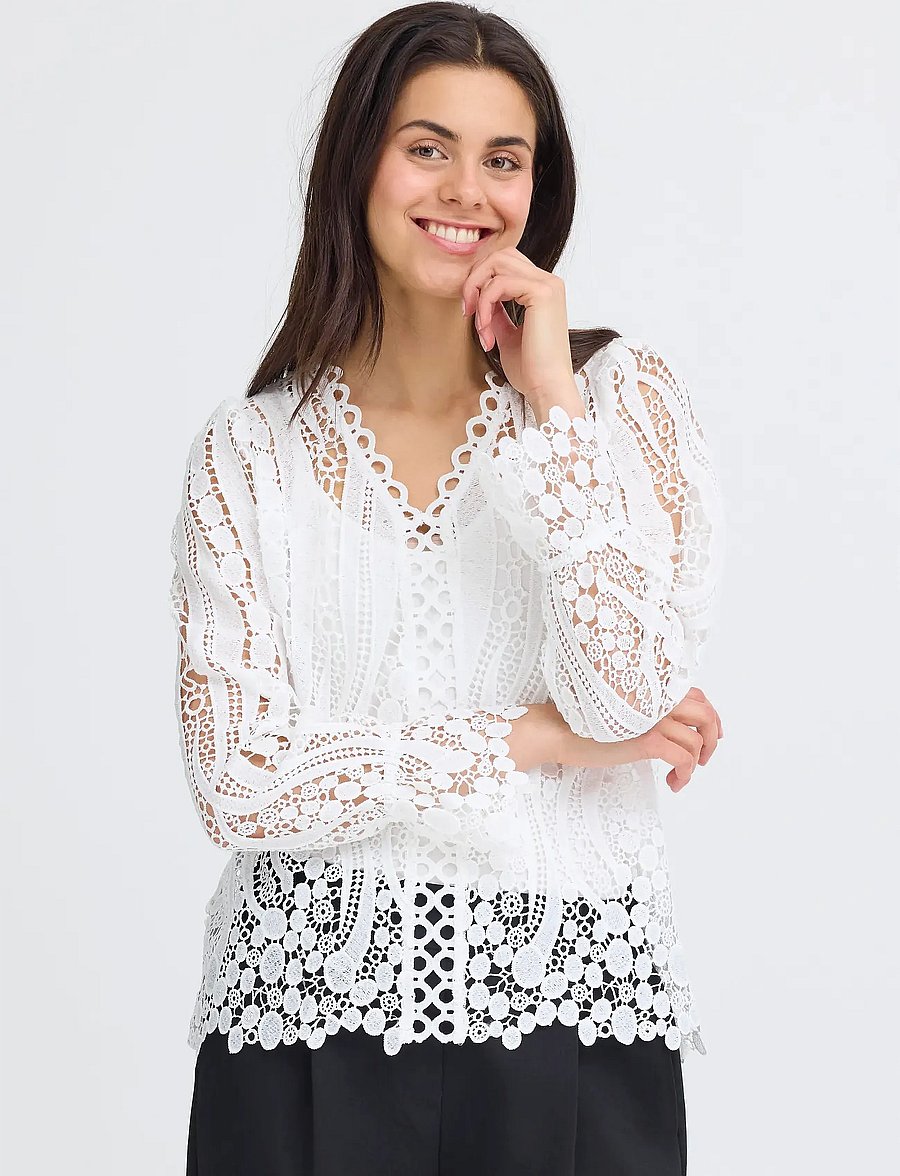 Fransa - FRBELLE BL 2 - long sleeved blouses - whisper white - 3