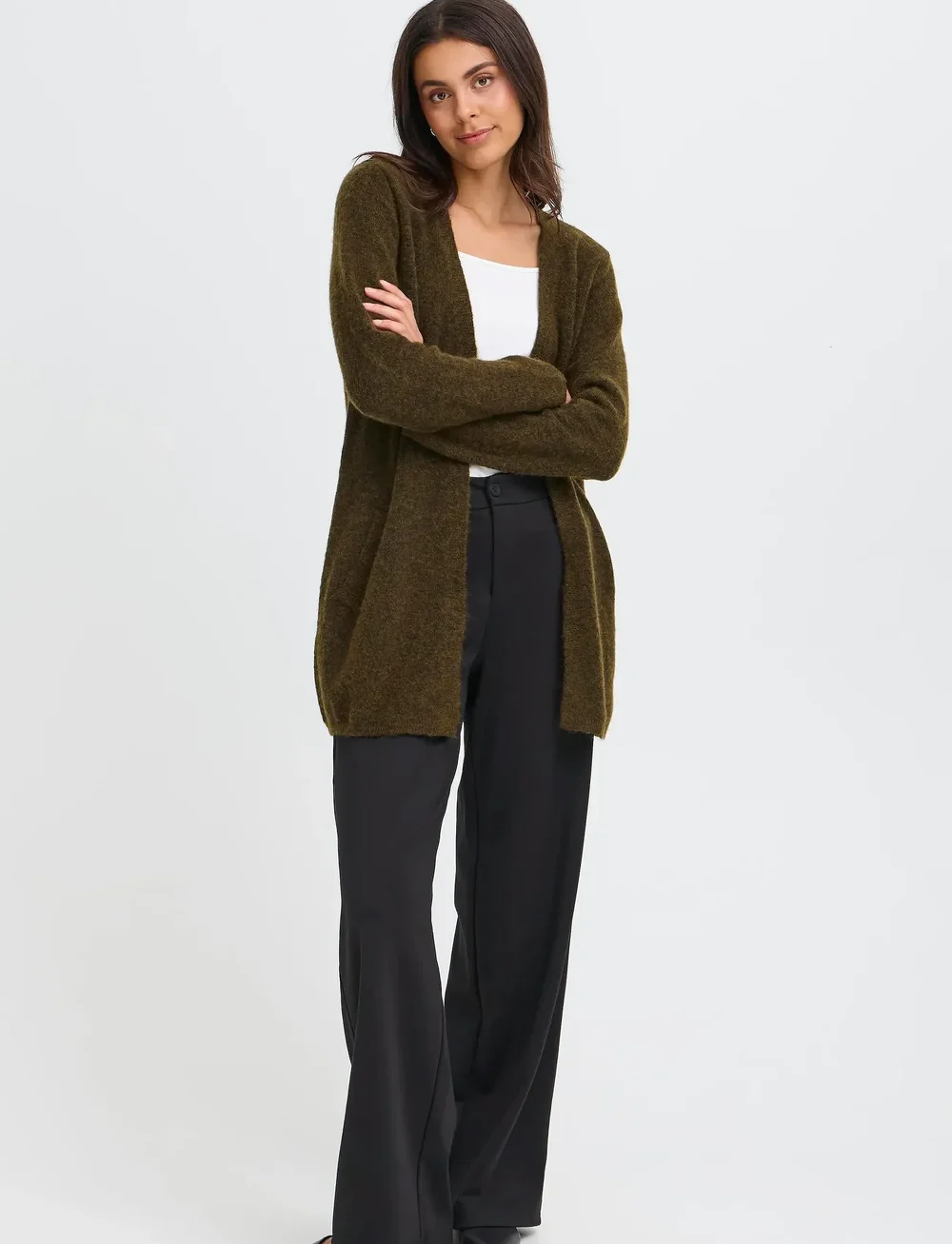 Fransa - FRSANNY CAR 7 - cardigans - dusty olive melange - 0