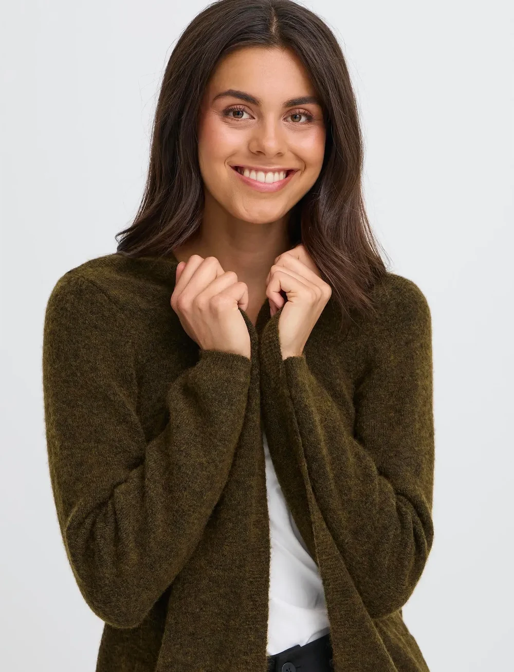 Fransa - FRSANNY CAR 7 - cardigans - dusty olive melange - 5