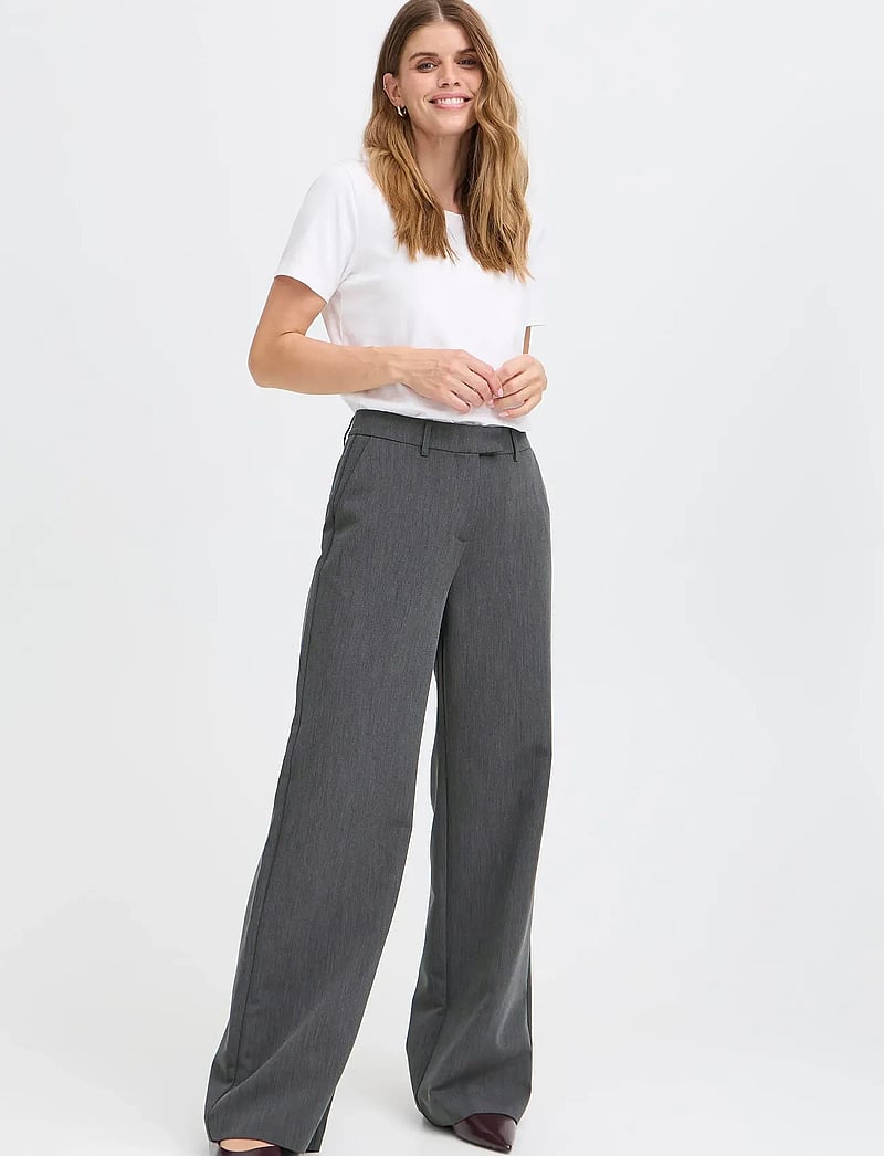 Fransa - FRABIGAIL PA 4 - kostymbyxor - gray pinstripe melange - 0