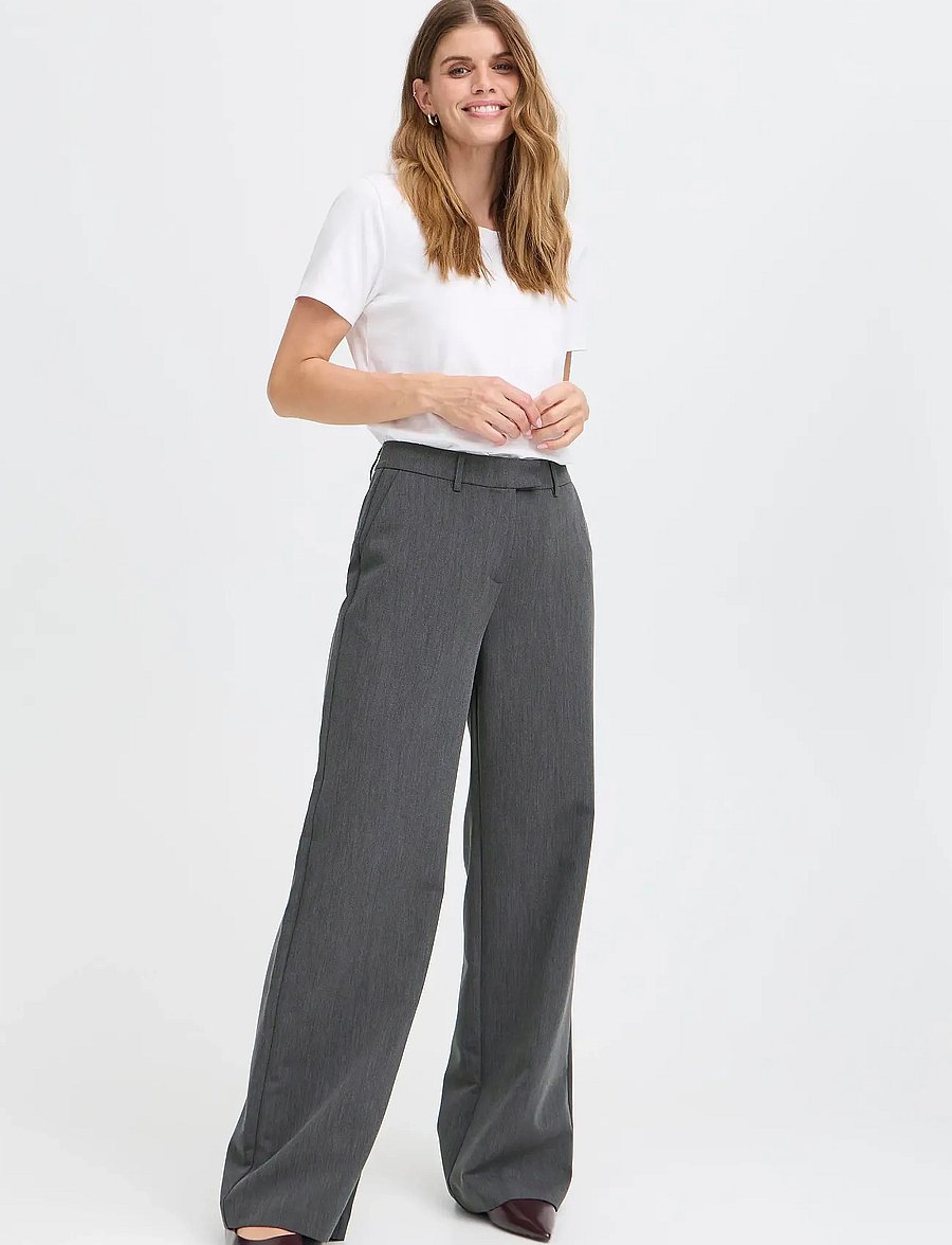 Fransa - FRABIGAIL PA 4 - kostymbyxor - gray pinstripe melange - 0