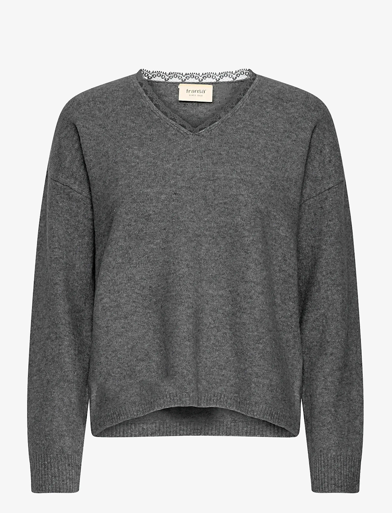 Fransa - FRELLEN PU 1 - stickade tröjor - gray pinstripe melange - 1