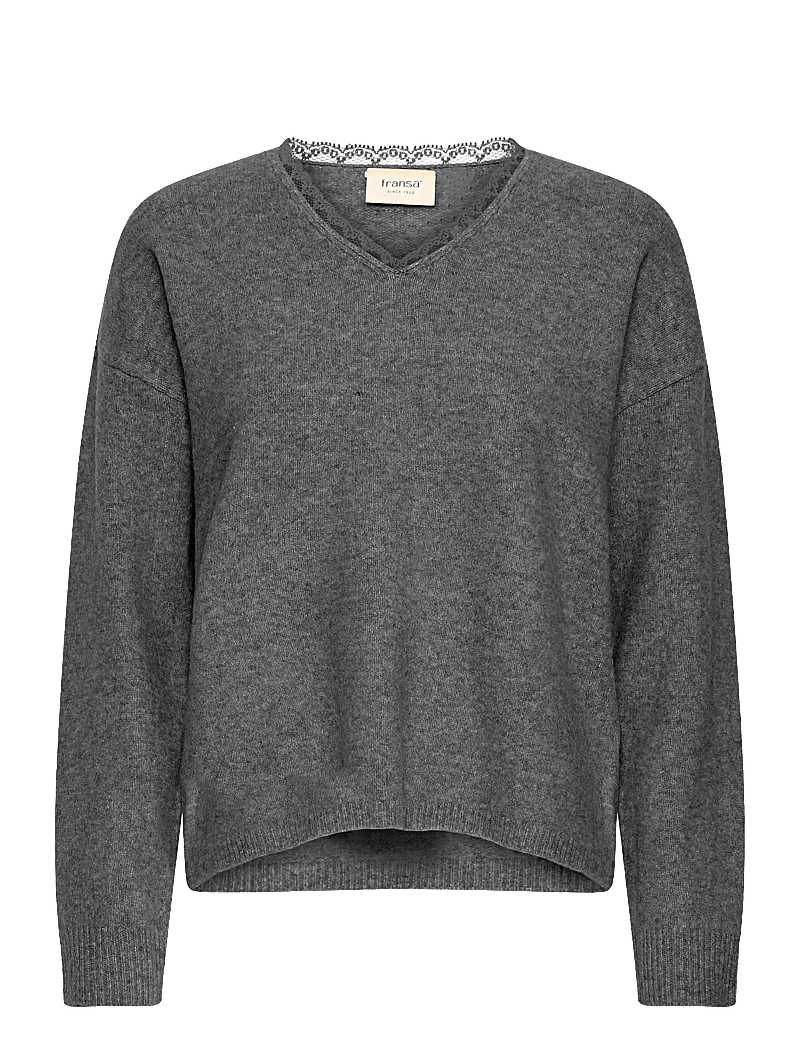 Fransa - FRELLEN PU 1 - stickade tröjor - gray pinstripe melange - 1