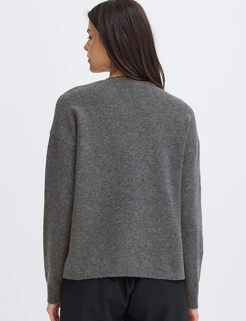 Fransa - FRELLEN PU 1 - stickade tröjor - gray pinstripe melange - 4