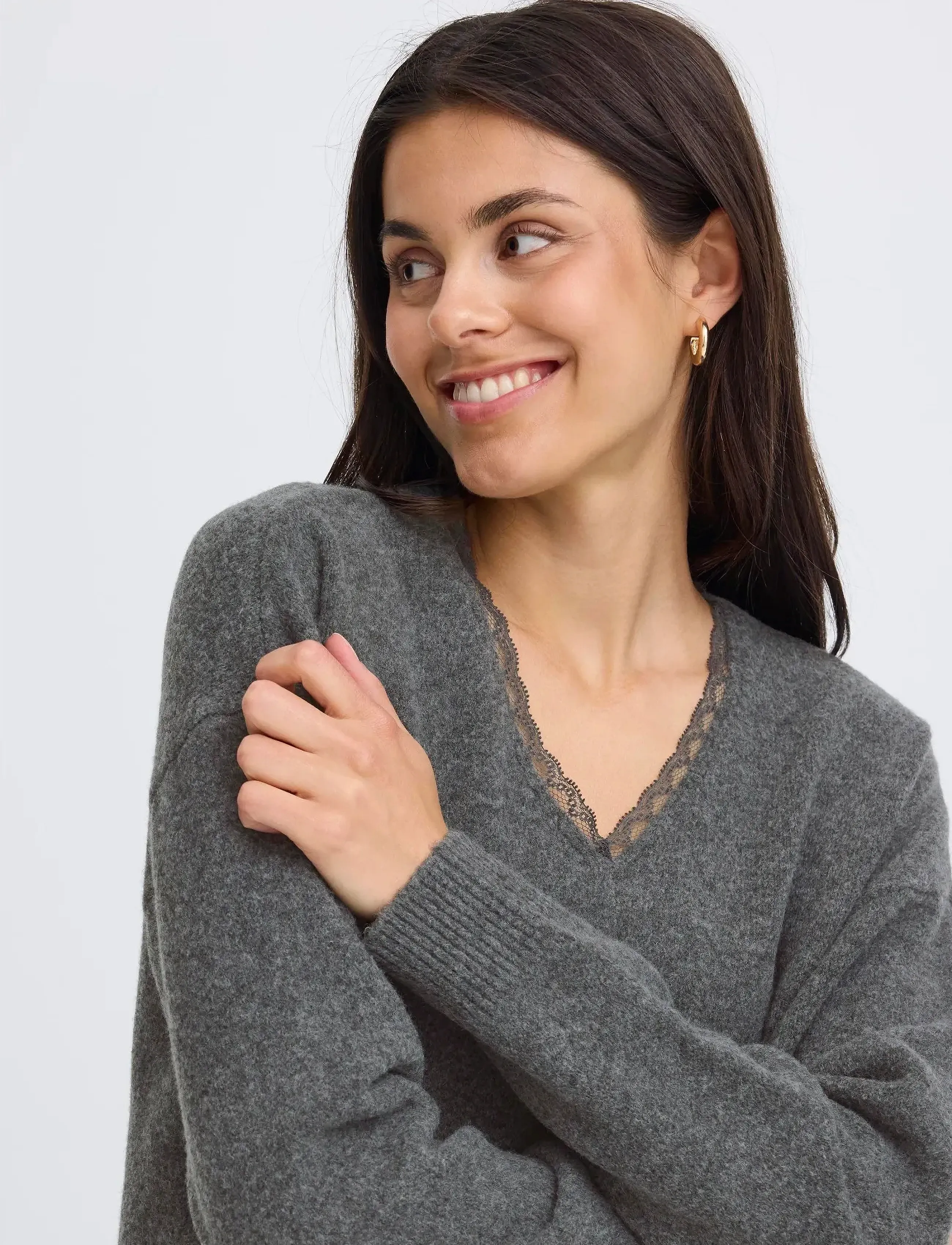 Fransa - FRELLEN PU 1 - pullover - gray pinstripe melange - 5
