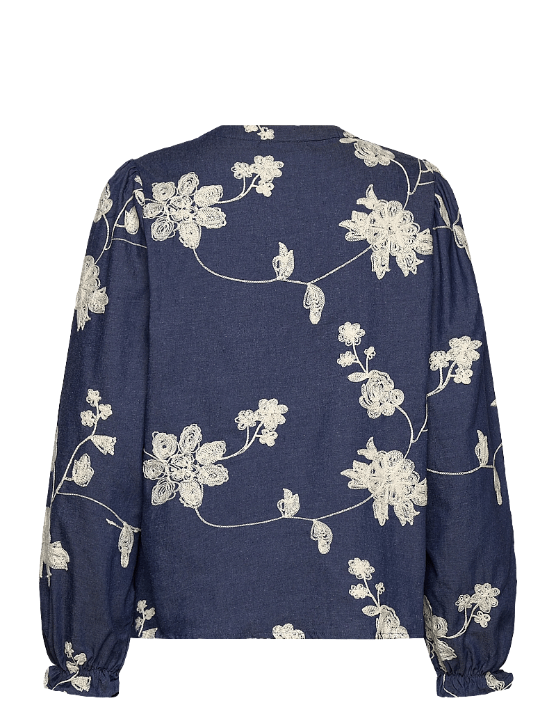Fransa - FRDARANA BL 1 - blūzes ar garām piedurknēm - mid blue emb. - 2