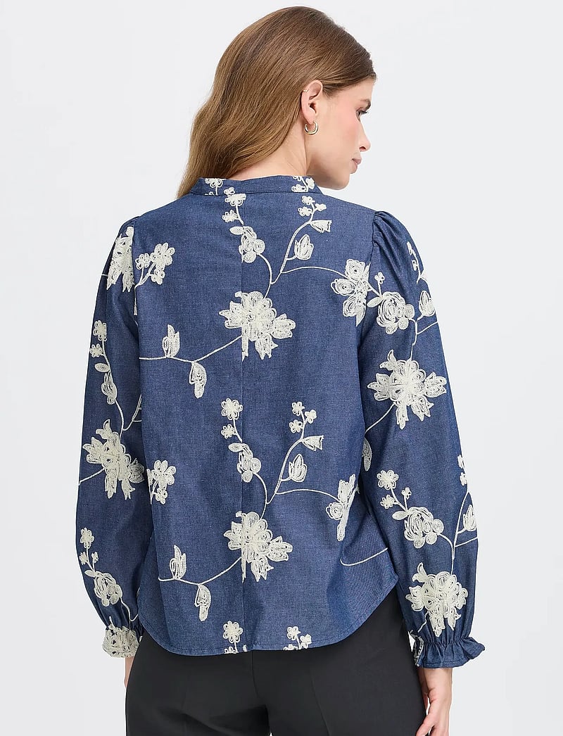 Fransa - FRDARANA BL 1 - blūzes ar garām piedurknēm - mid blue emb. - 4