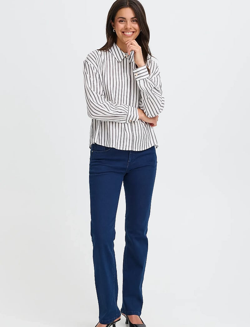 Fransa - FRVIOLET SH 1 - långärmade skjortor - fudge stripe - 0