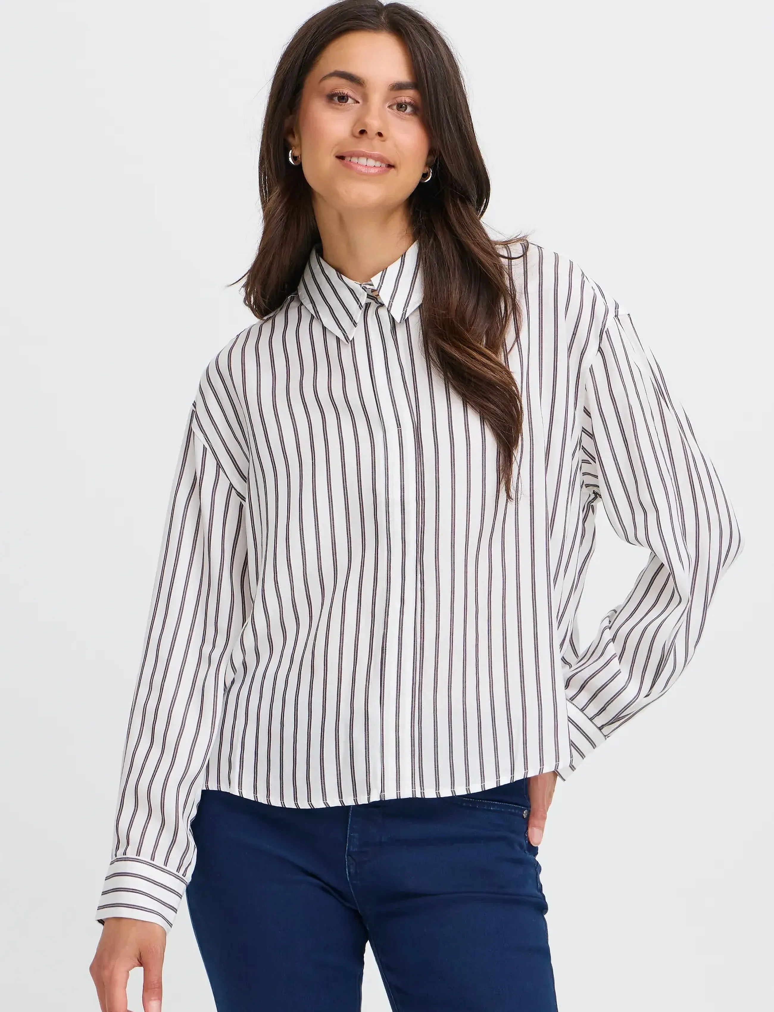Fransa - FRVIOLET SH 1 - langærmede skjorter - fudge stripe - 3