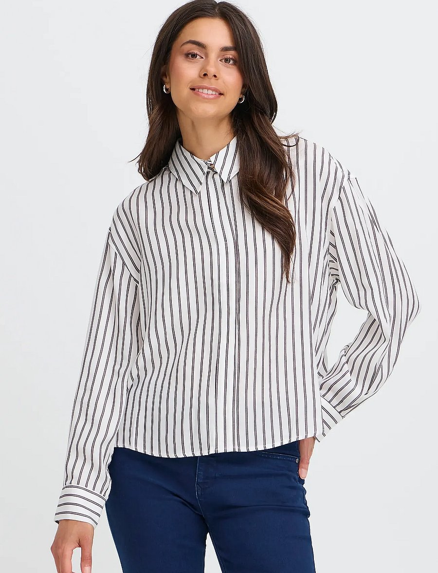 Fransa - FRVIOLET SH 1 - langærmede skjorter - fudge stripe - 3