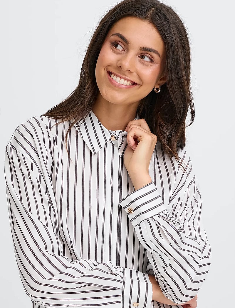 Fransa - FRVIOLET SH 1 - långärmade skjortor - fudge stripe - 5