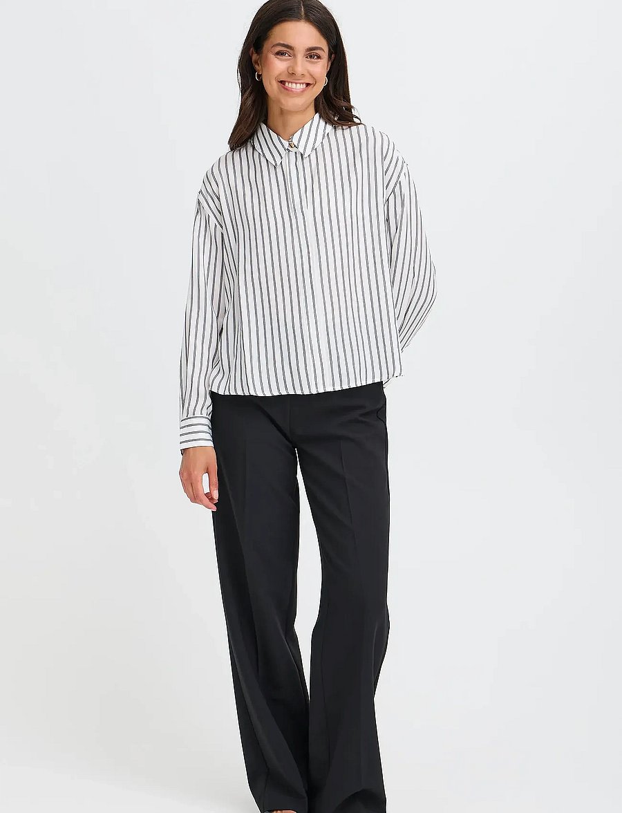Fransa - FRVIOLET SH 1 - langärmlige hemden - gray pin stripe - 0