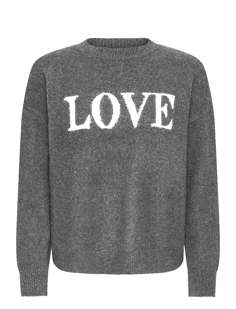 Fransa - FRFLORENCE PU 1 - megztiniai - charcoal mel text - 1