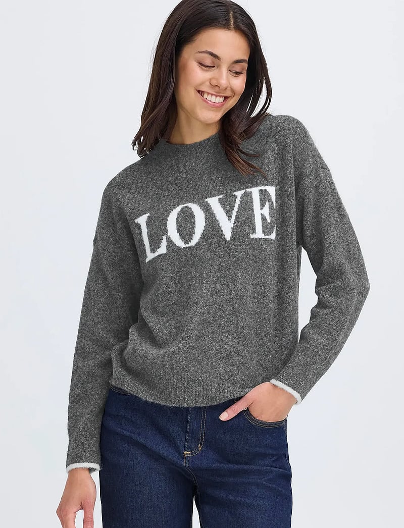 Fransa - FRFLORENCE PU 1 - megztiniai - charcoal mel text - 3