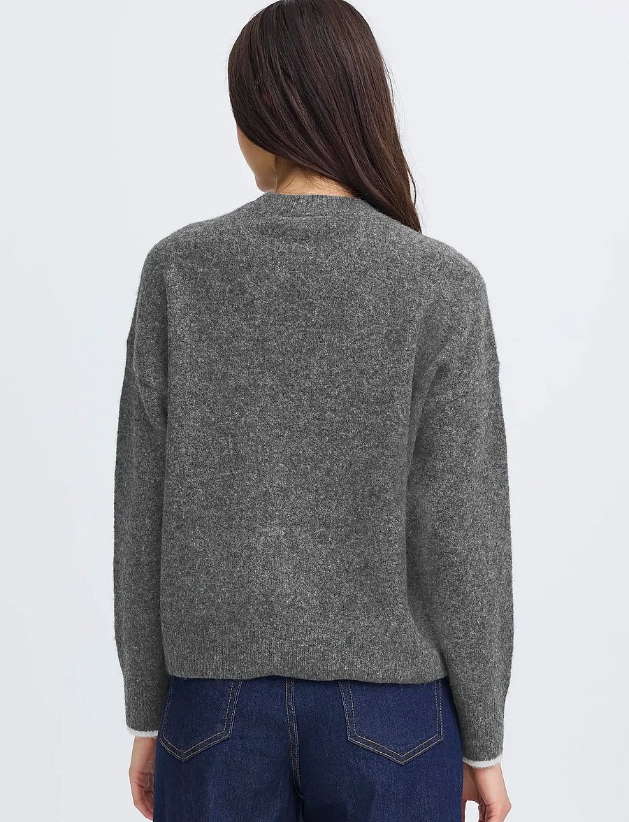Fransa - FRFLORENCE PU 1 - pullover - charcoal mel text - 4
