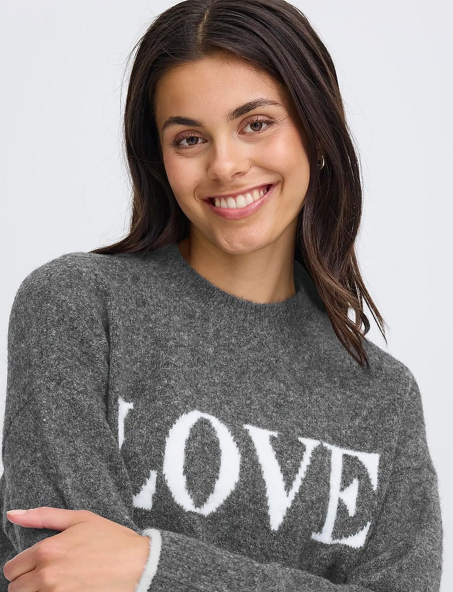 Fransa - FRFLORENCE PU 1 - pullover - charcoal mel text - 5