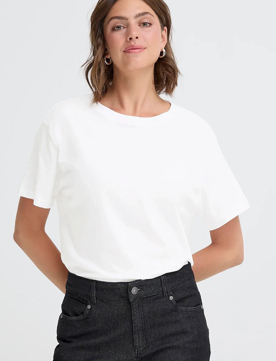 Fransa - FRKINSLEY TEE 1 - t-shirts - blanc de blanc - 3