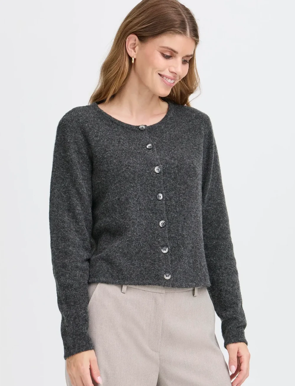 Fransa - FRNOAH CAR 1 - cardigans - charcoal gray melange - 3