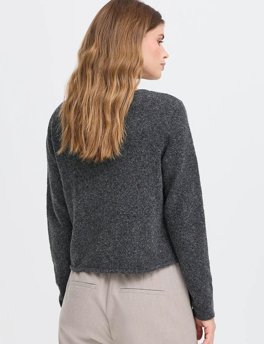 Fransa - FRNOAH CAR 1 - strickjacken - charcoal gray melange - 4