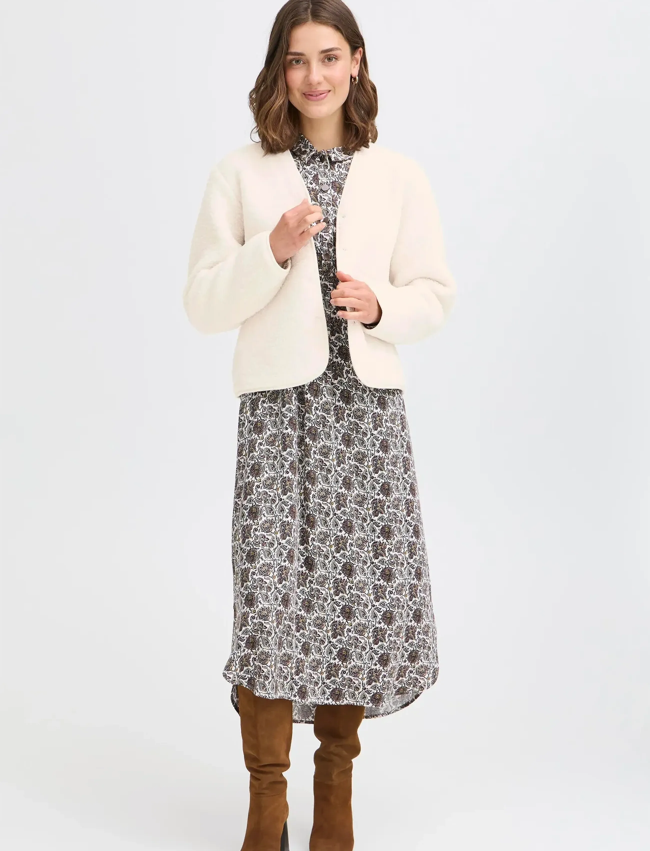 Fransa Frgwynne Ja 1, Kvinder, Fleece Cardigan, Hvid, Str: XXL