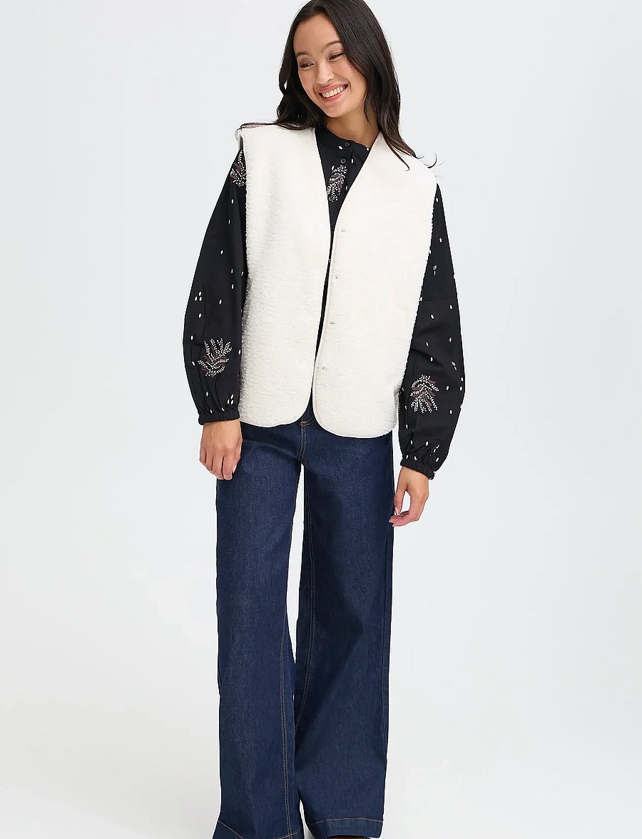 Fransa - FRGWYNNE WA 1 - fleece- und teddy-westen - whisper white - 0