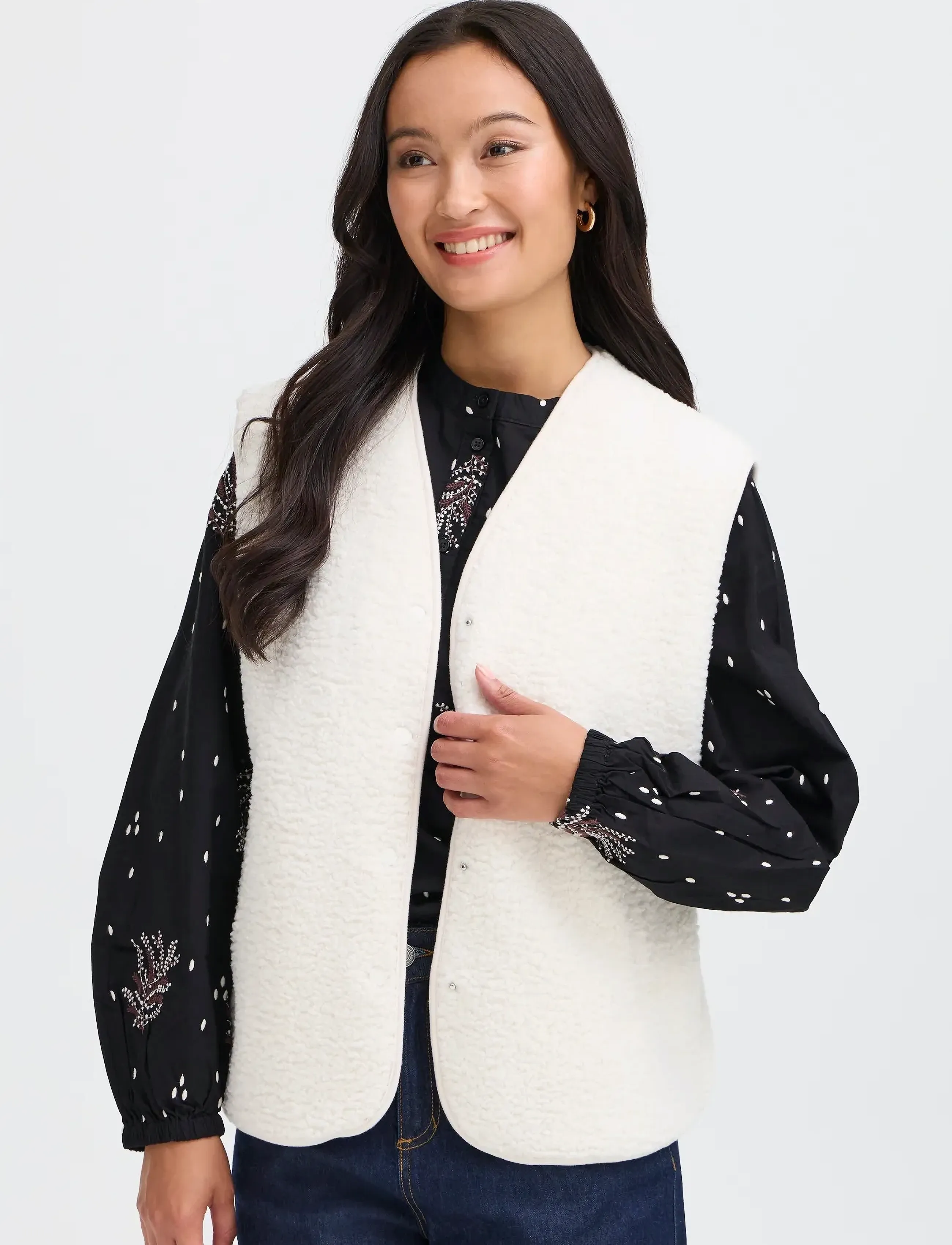 Fransa - FRGWYNNE WA 1 - fliis- ja teddy-vestid - whisper white - 3