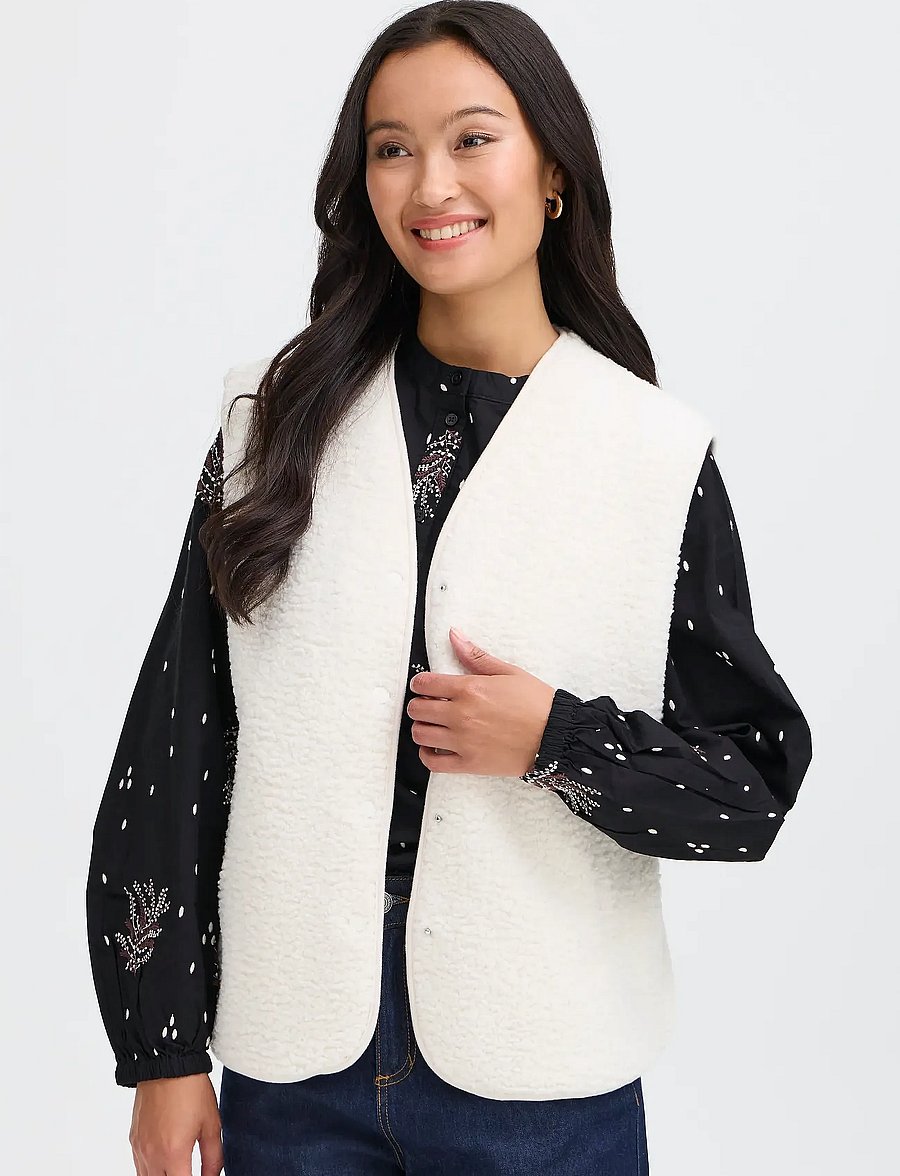 Fransa - FRGWYNNE WA 1 - fleece- und teddy-westen - whisper white - 3