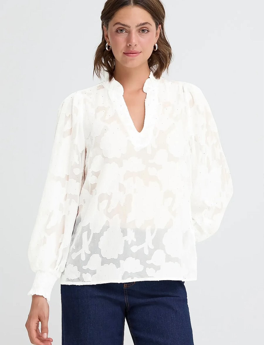 Fransa - FRRHINESTONE BL 1 - langärmelige blusen - blanc de blanc - 3