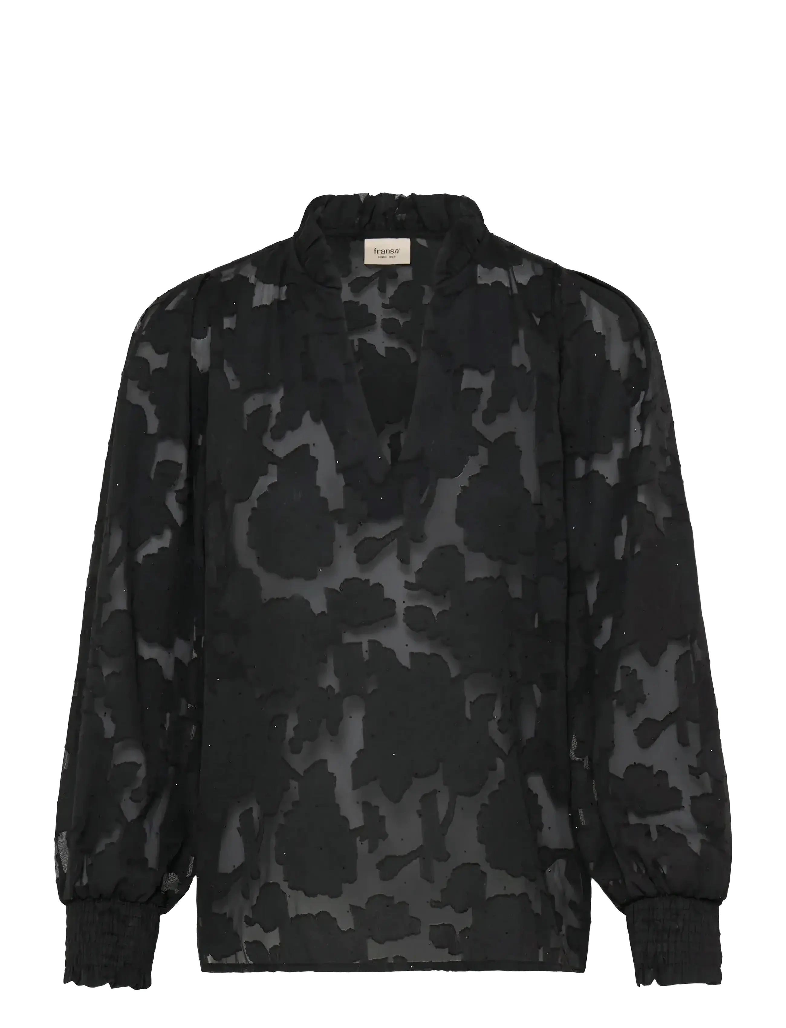 Fransa Frrhinestone Bl 1, Kvinder, Flæsehals Bluse, Sort, Str: XS