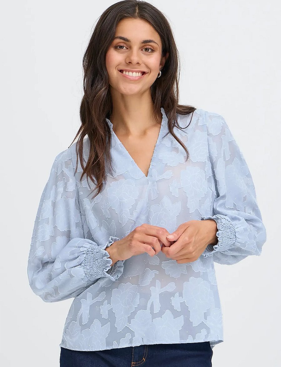 Fransa - FRRHINESTONE BL 1 - langärmelige blusen - rain washed - 3