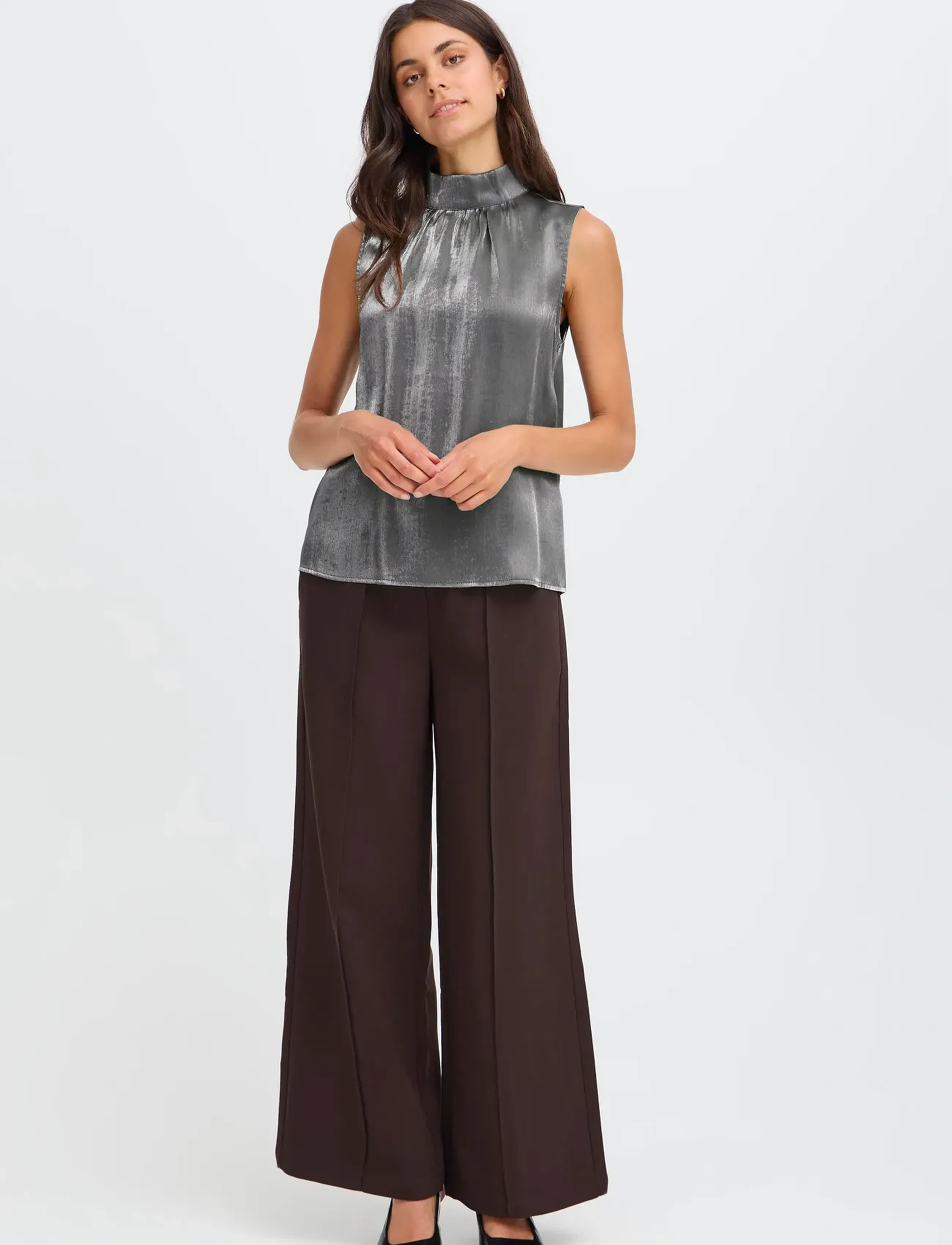 Fransa Fryolanda Top 1, S, Blouses, Silber - Sleeveless, Frauen