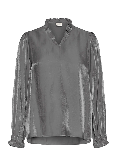 Fransa FRYOLANDA BL 3 - Pikkade varrukatega pluusid - GRAY PINSTRIPE / silver