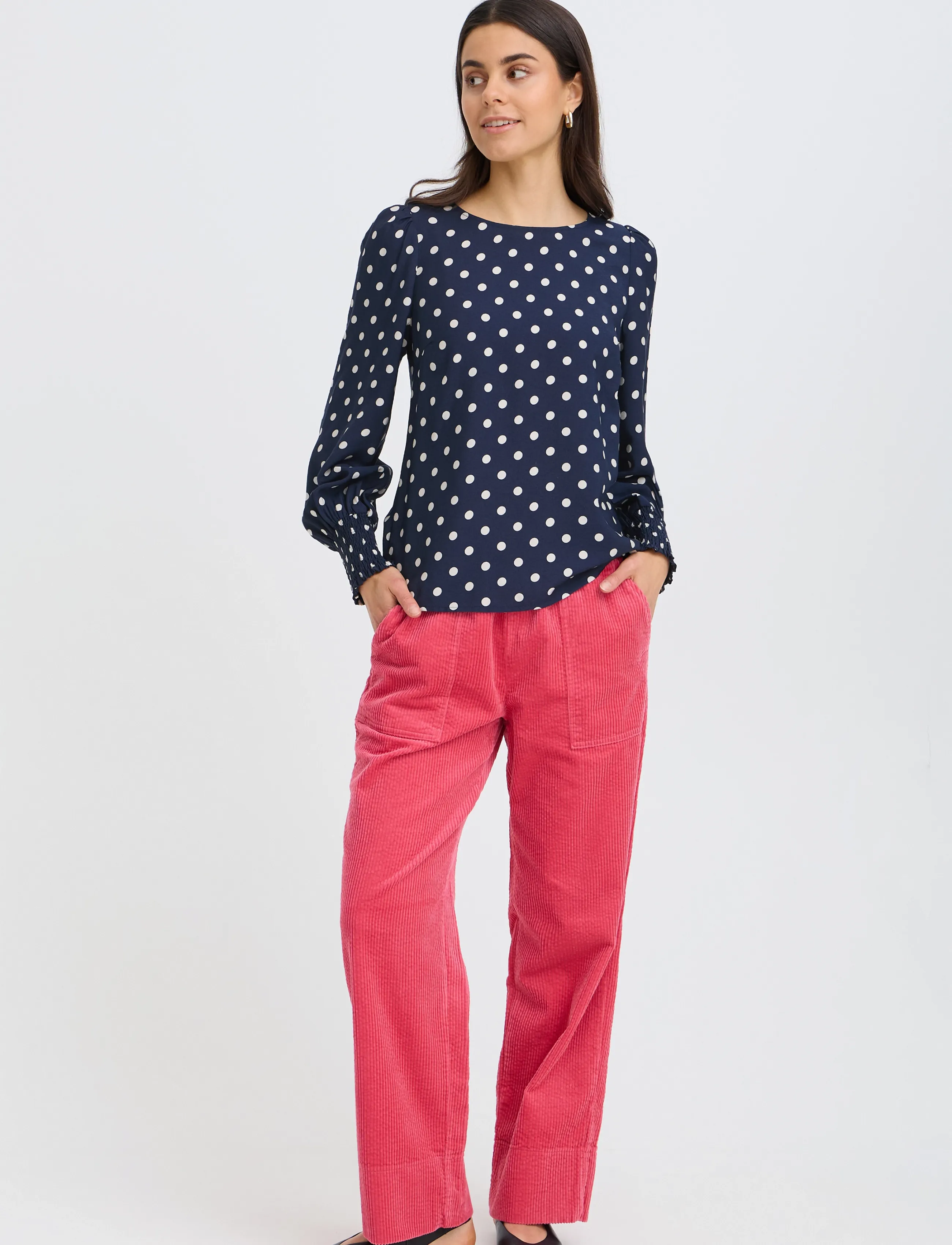 Fransa Fradara Bl 3, L, Navy, Bluser > Langærmede, Dame