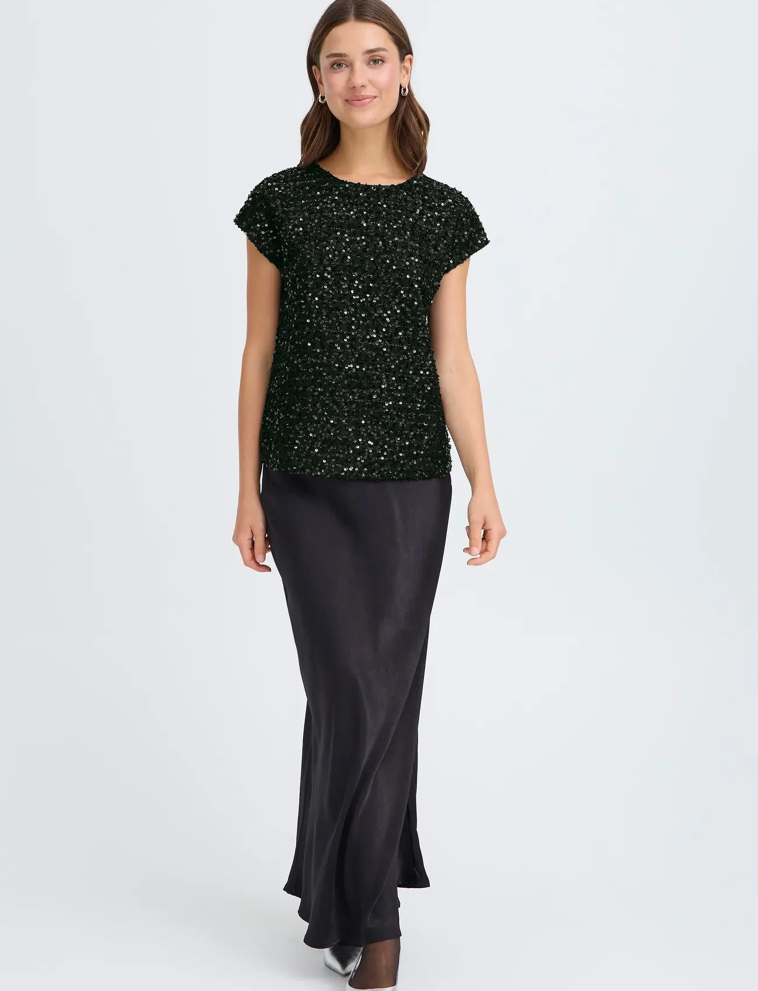 Fransa Frcharlotta Top 1, Kvinder, Paillet Top, Sort, Str: XS