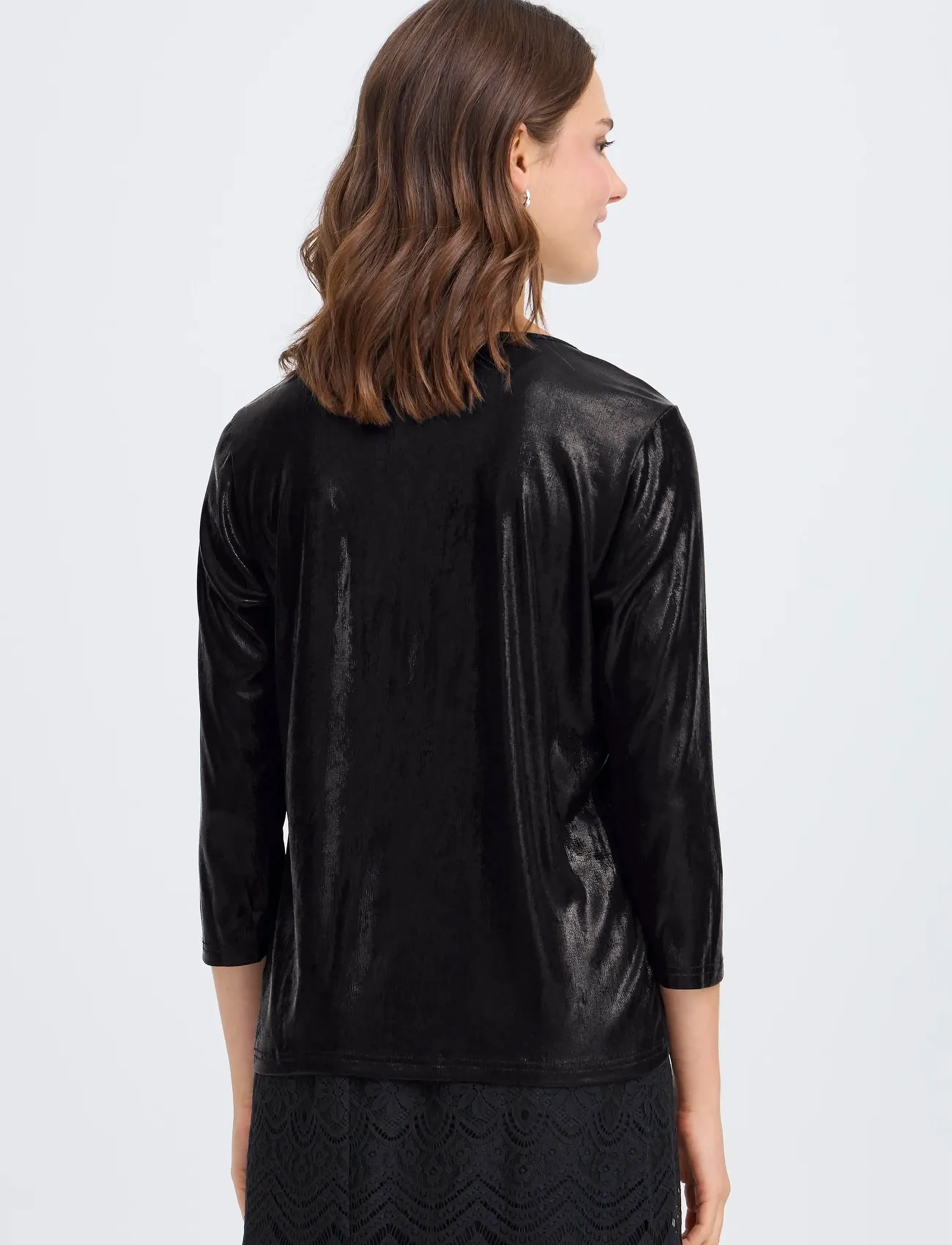 Fransa - FRFRANNY TEE 2 - långärmade toppar - black metallic - 4
