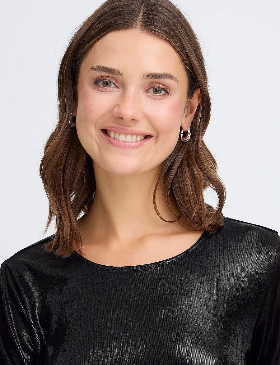 Fransa - FRFRANNY TEE 2 - langærmede toppe - black metallic - 5