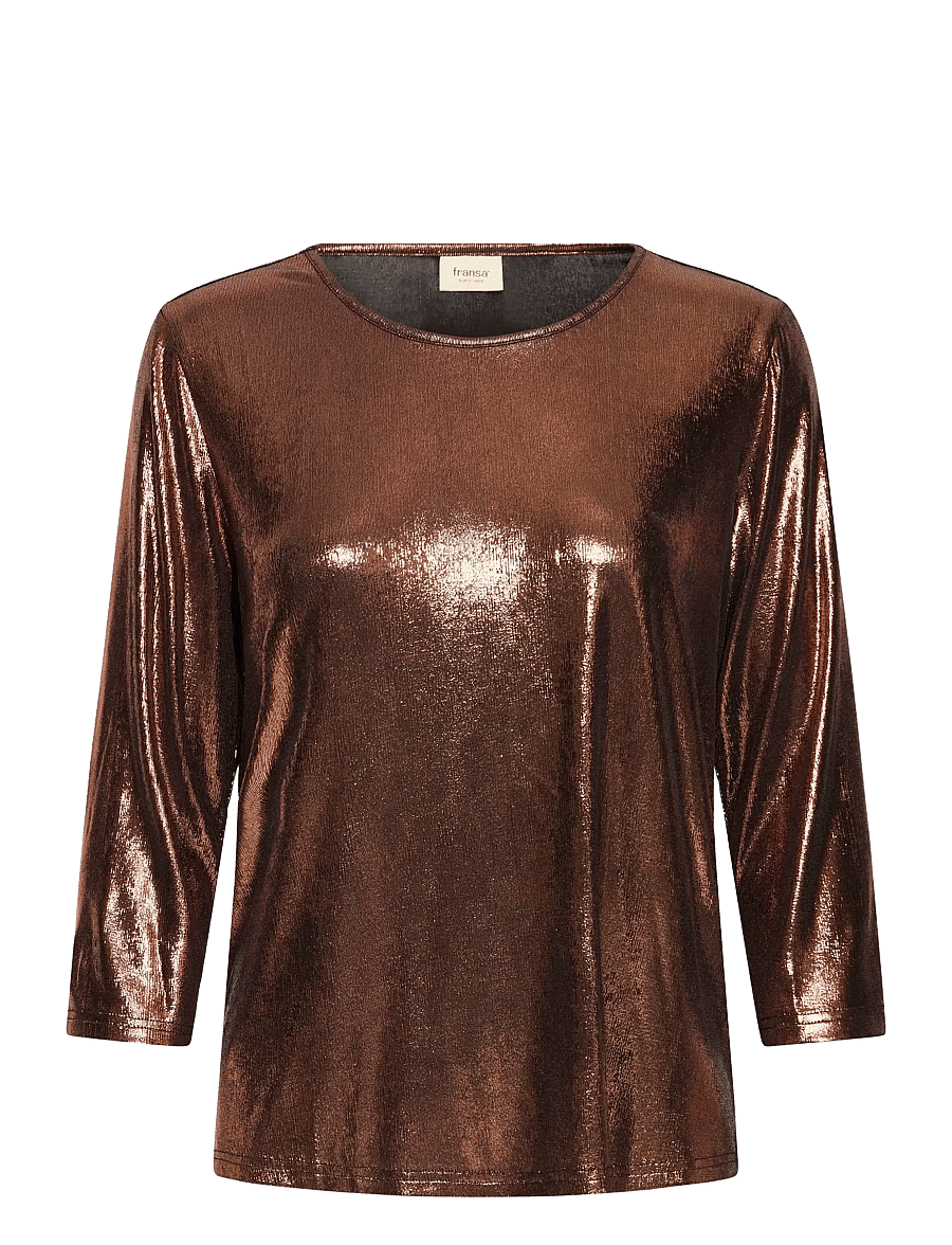 Fransa - FRFRANNY TEE 2 - langärmlige tops - copper metallic - 1