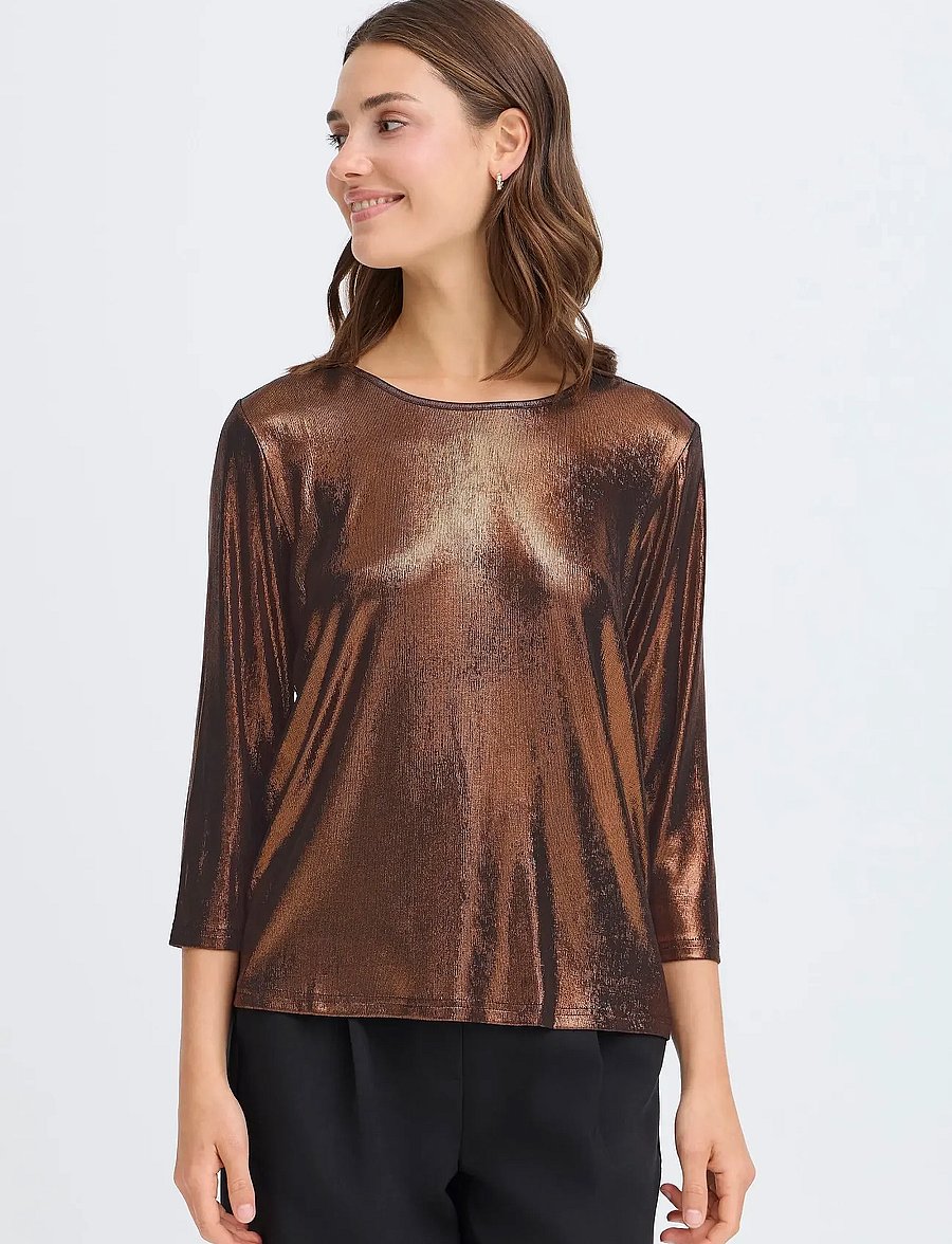 Fransa - FRFRANNY TEE 2 - langärmlige tops - copper metallic - 3