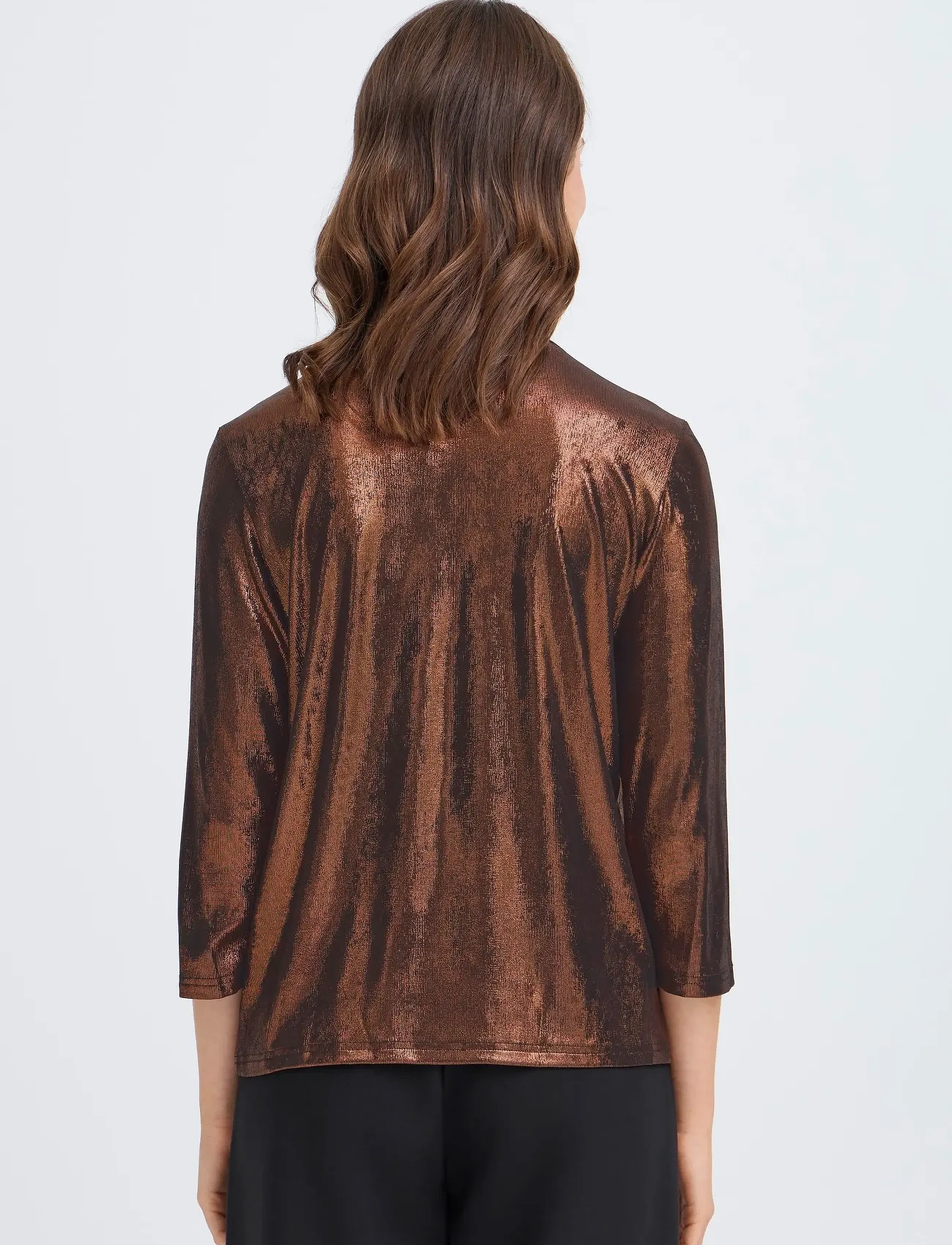 Fransa - FRFRANNY TEE 2 - långärmade toppar - copper metallic - 4