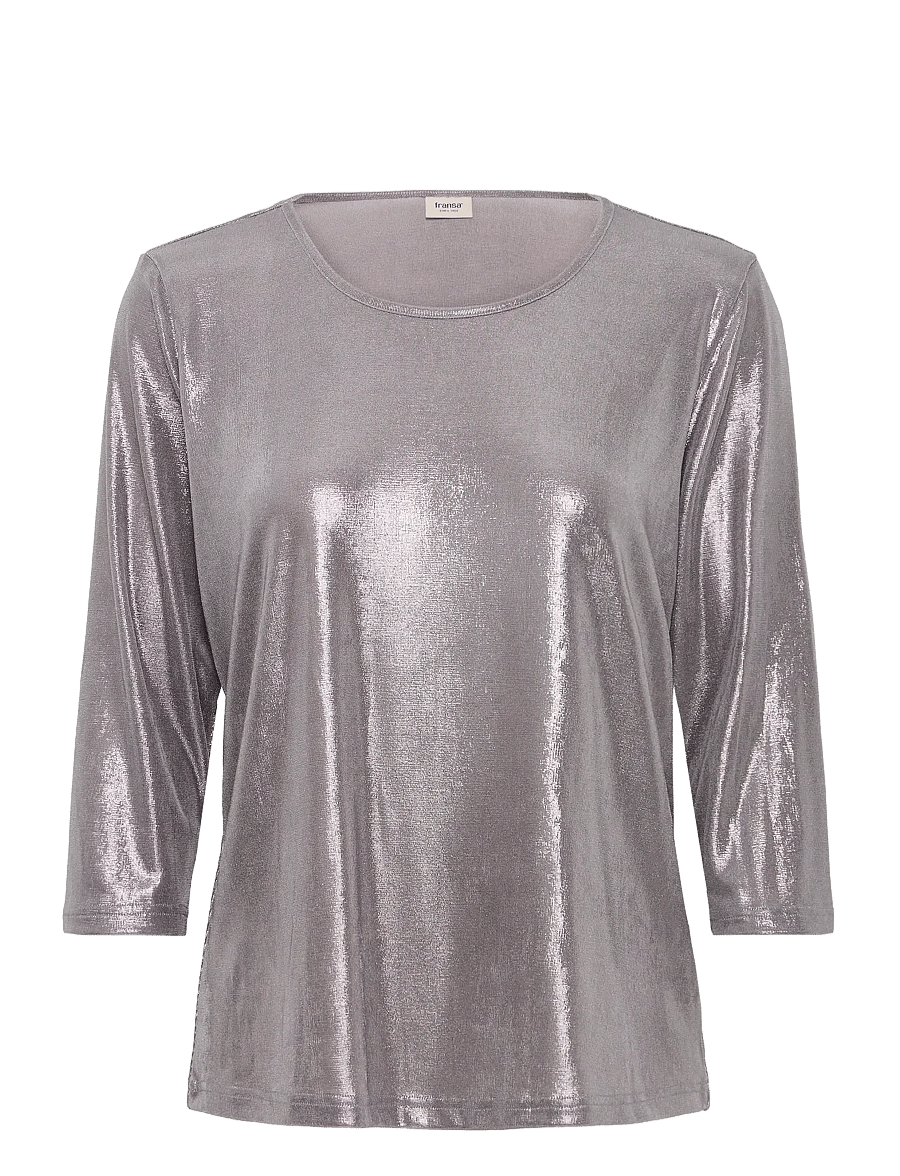 Fransa - FRFRANNY TEE 2 - langærmede toppe - silver metallic - 1