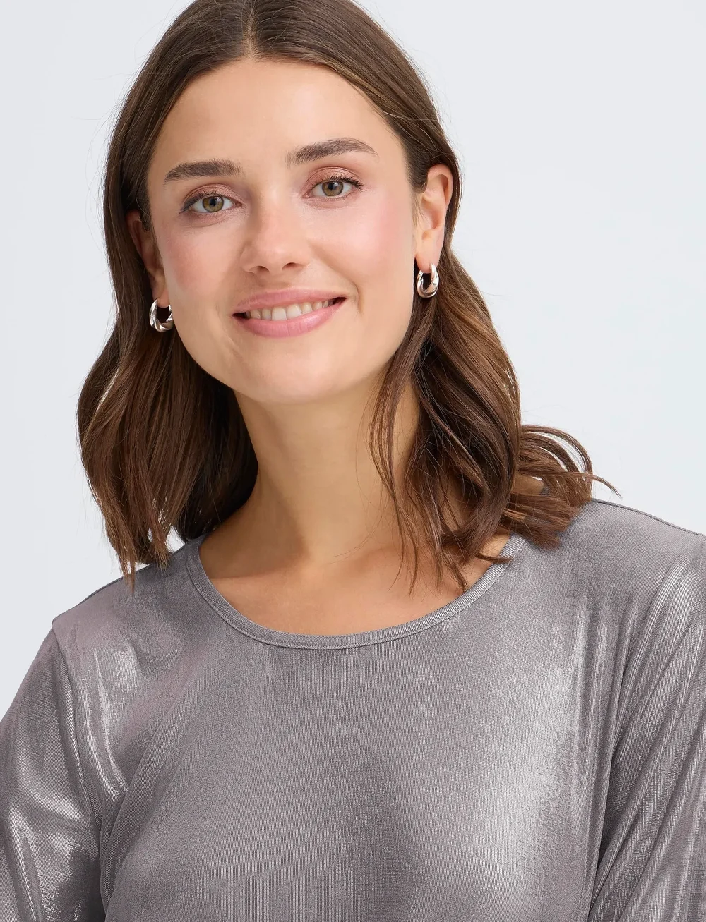Fransa - FRFRANNY TEE 2 - langærmede toppe - silver metallic - 5