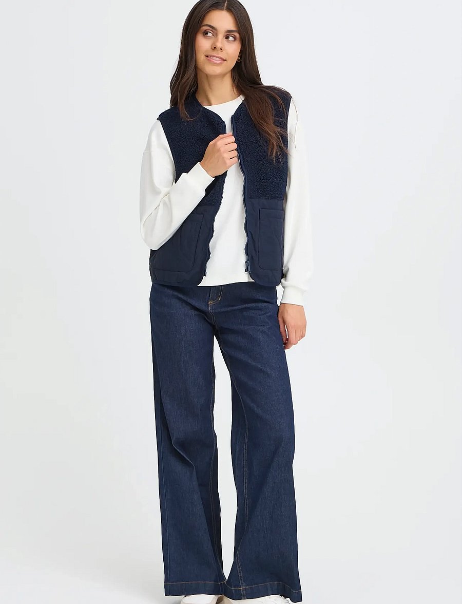 Fransa - FRMIKALA WA 1 - fleece- und teddy-westen - navy blazer - 0
