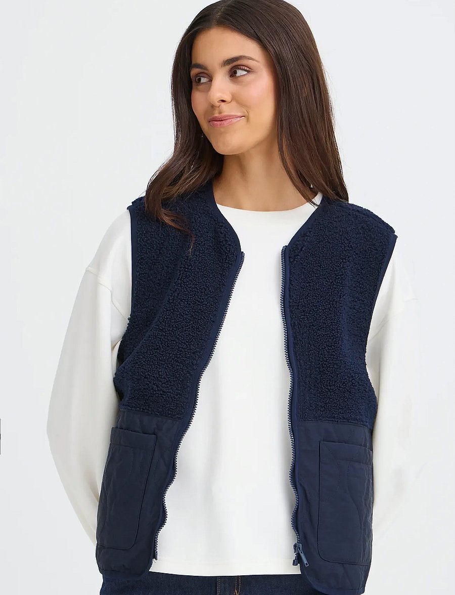 Fransa - FRMIKALA WA 1 - fleece- und teddy-westen - navy blazer - 3