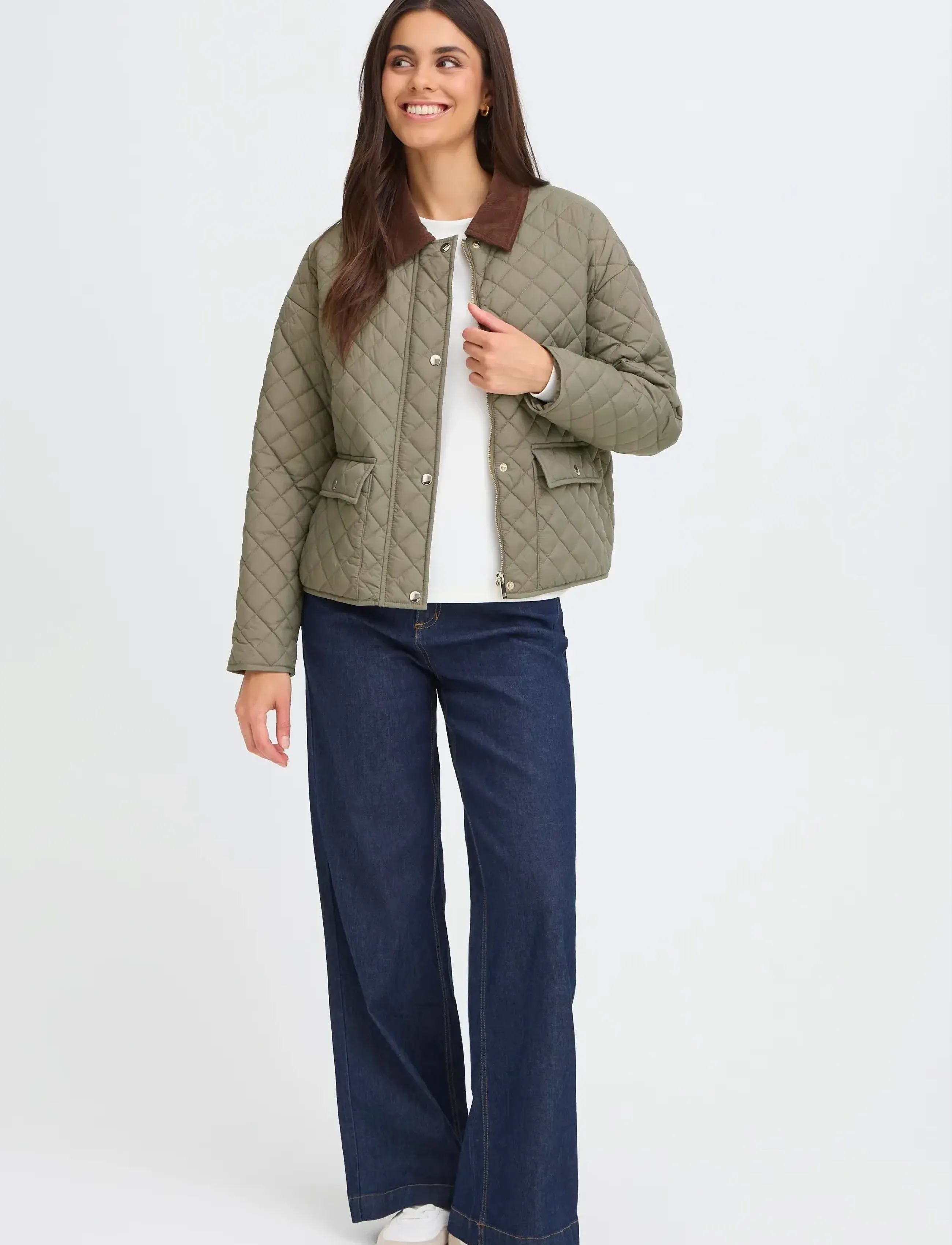 Fransa FRINNA JA 1 - Dunjackor - SMOKEY OLIVE / khaki/green