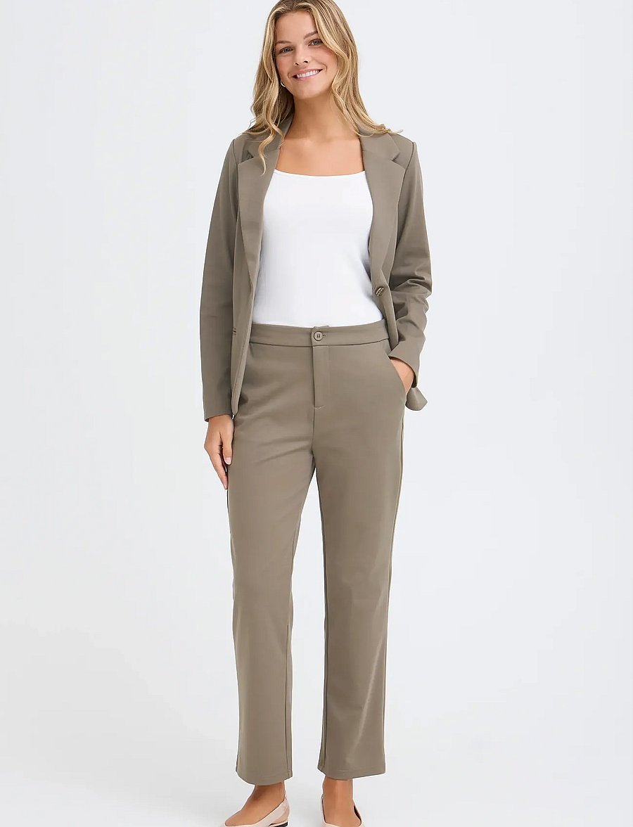 Fransa - FRBLAZER PA 7 - raka byxor - smokey olive - 0