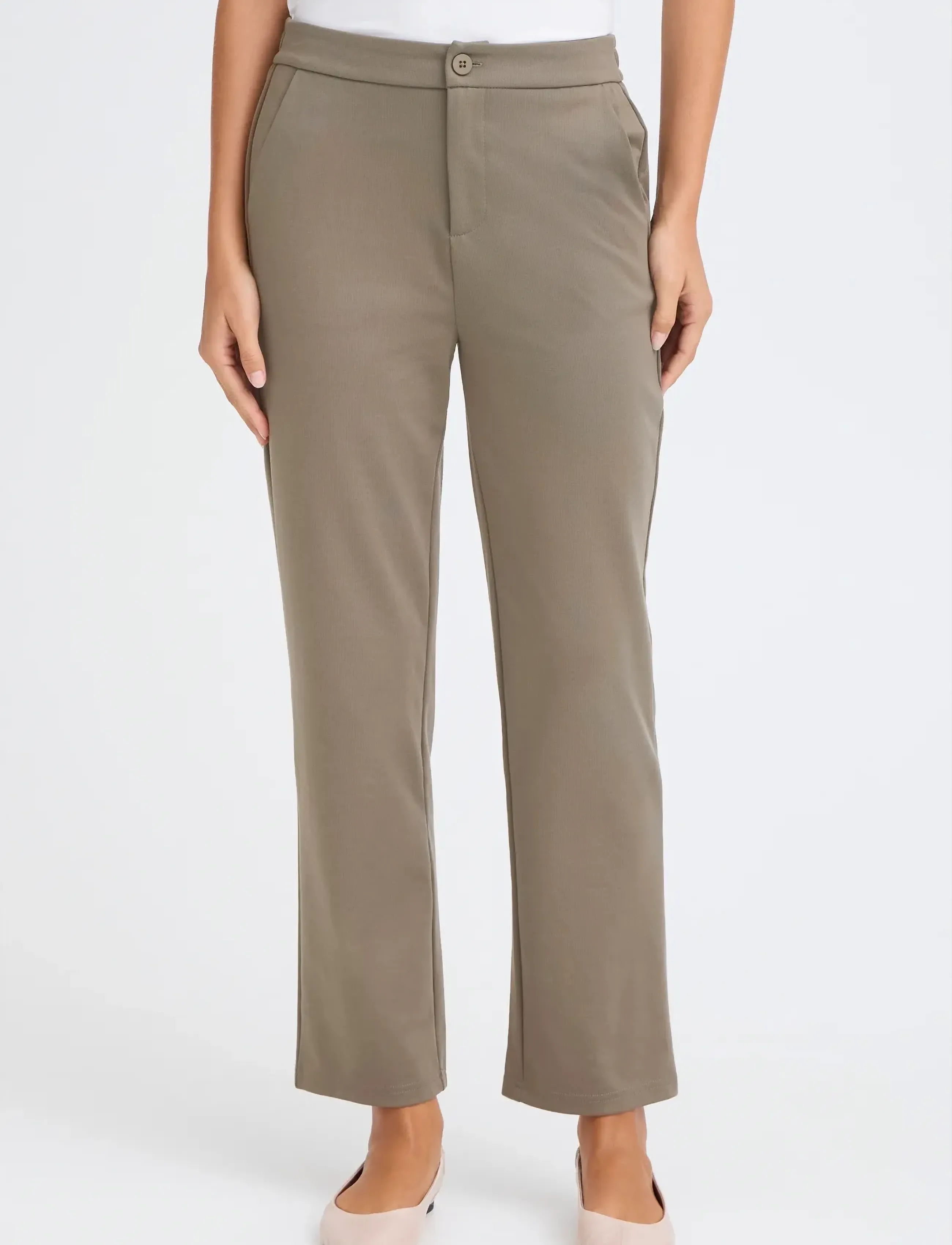 Fransa - FRBLAZER PA 7 - raka byxor - smokey olive - 3
