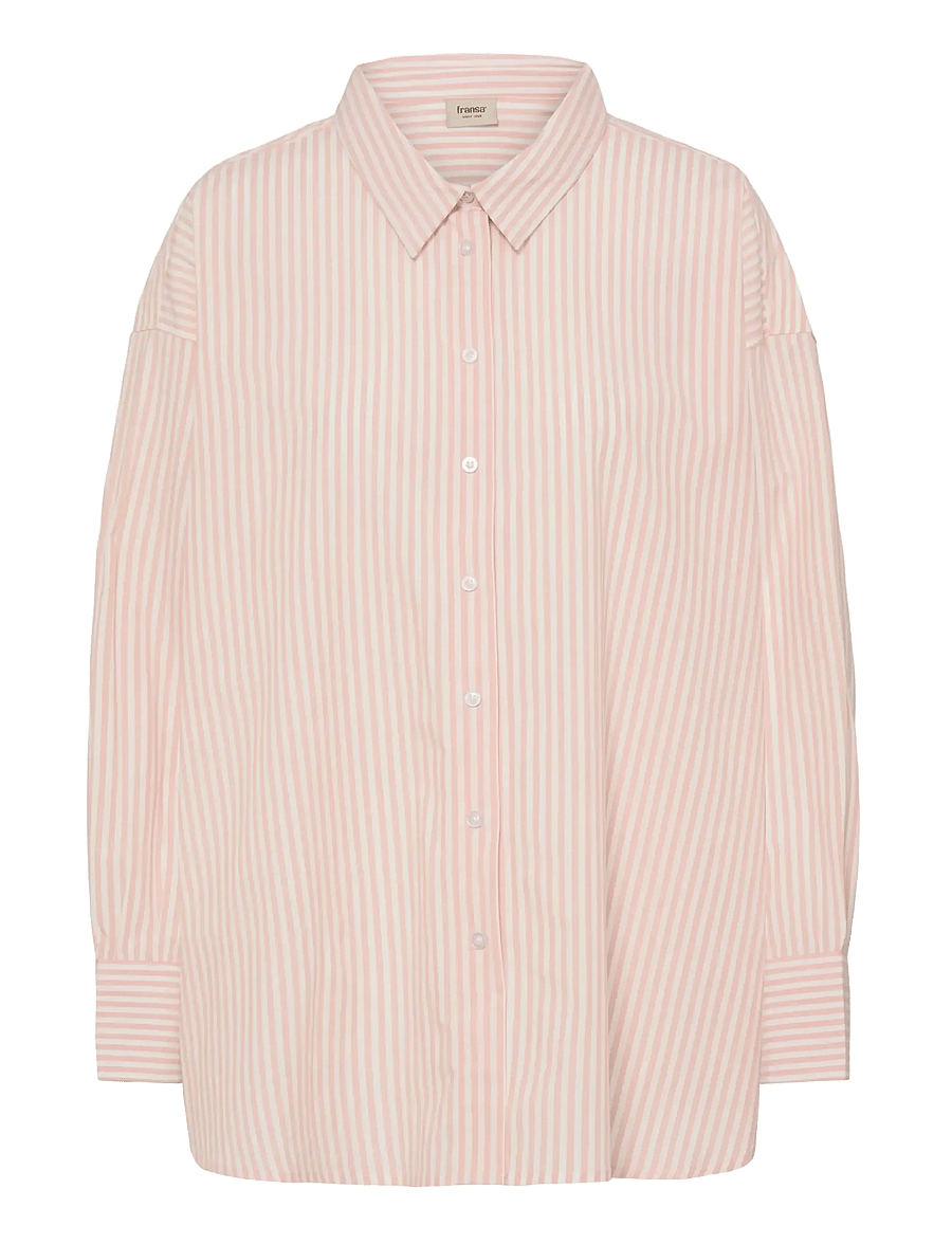 Fransa - FRZASHIRT SH 11 - pikkade varrukatega särgid - rose smoke white stripe - 1