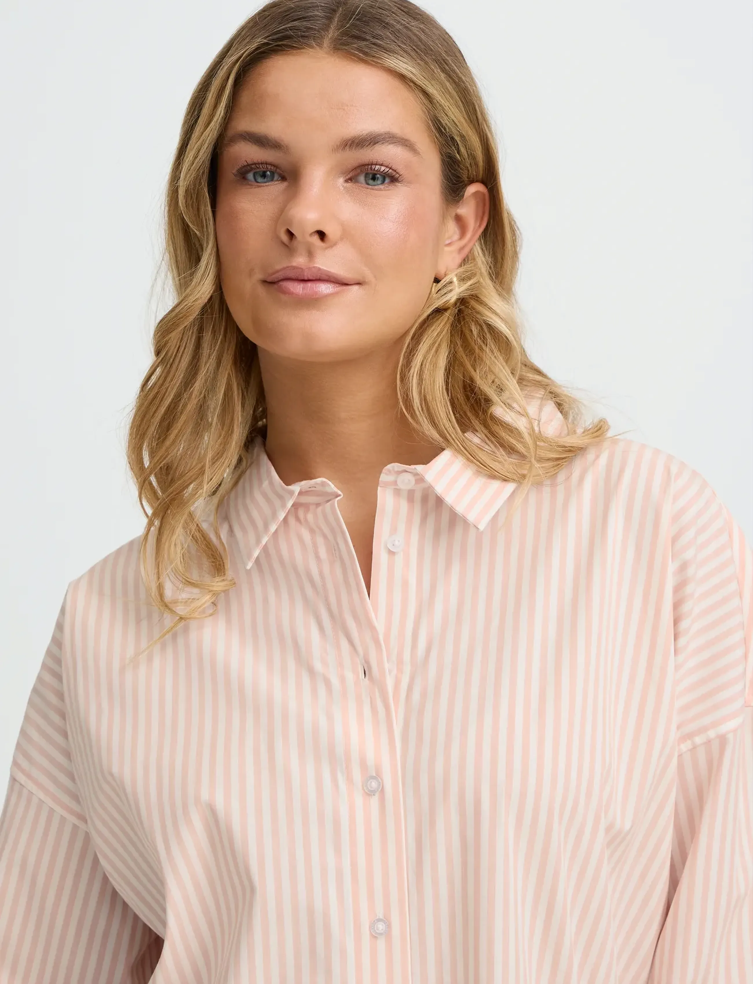 Fransa - FRZASHIRT SH 11 - pikkade varrukatega särgid - rose smoke white stripe - 5