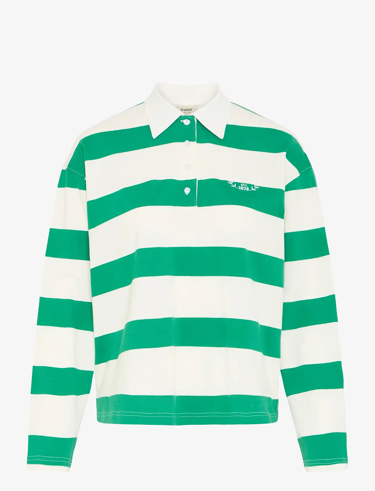 Fransa - FRSIGMA TEE 1 - pikéer - green/blue stripe - 1