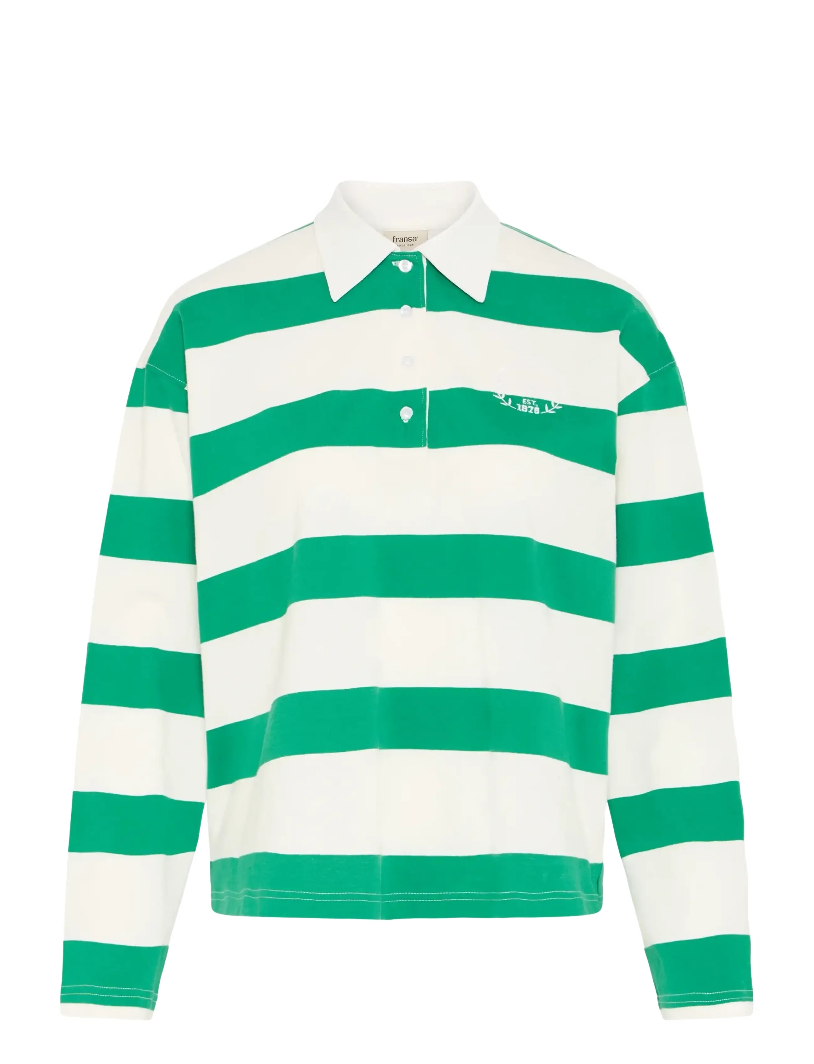 Fransa FRSIGMA TEE 1 - Kläder - GREEN/BLUE STRIPE / green